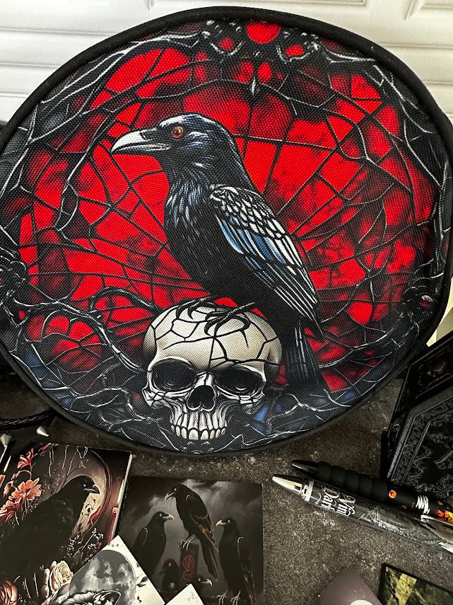 Gothic Raven &amp; Skull Boo Box with Crossbody Bag