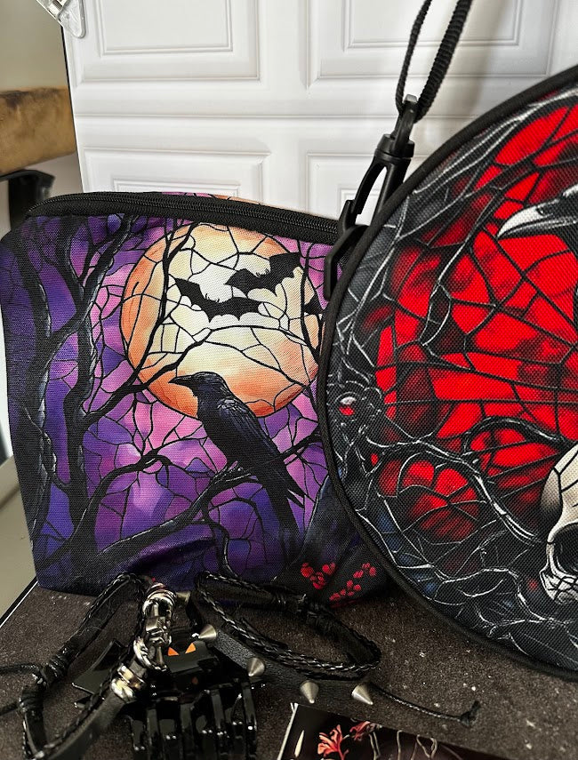 Gothic Raven &amp; Skull Boo Box with Crossbody Bag