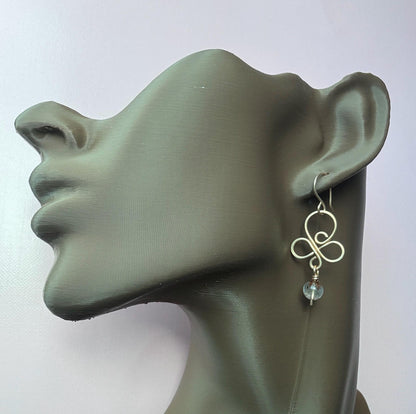 Gold wire wrapped earrings with Herkimer Diamonds