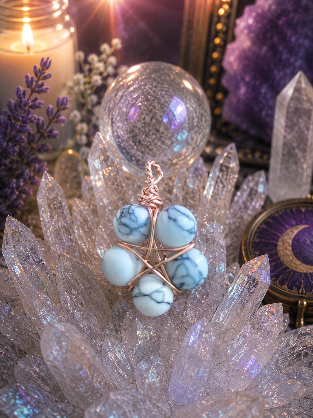 Guardian Pentacle - Howlite