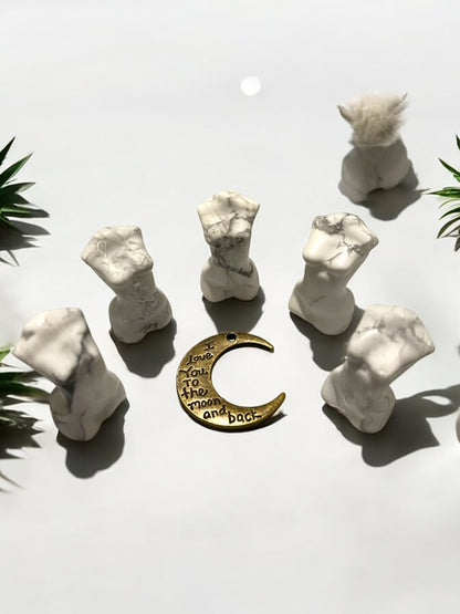 Howlite Mini Goddess Crystal Carving