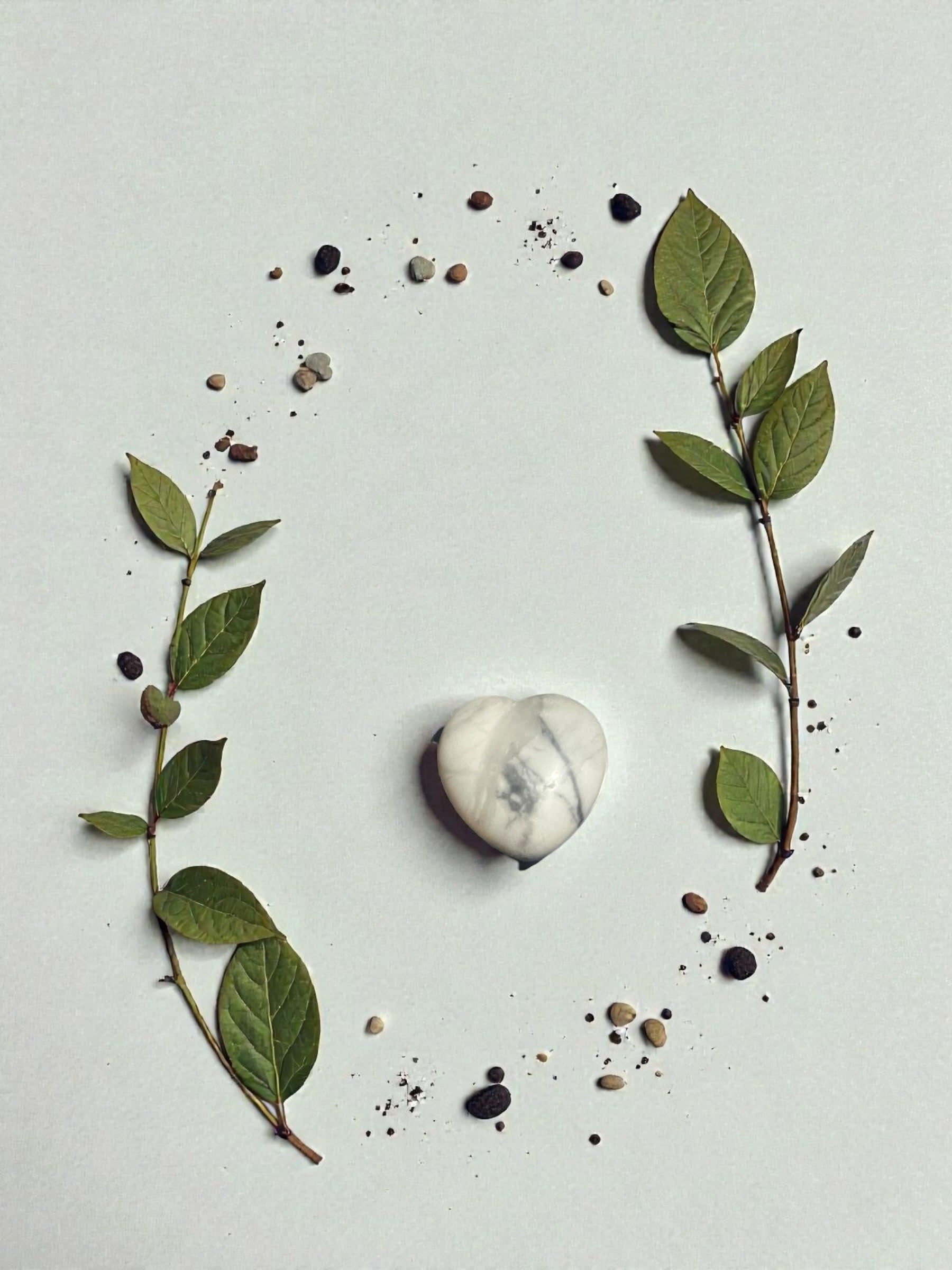 Howlite Heart Carving