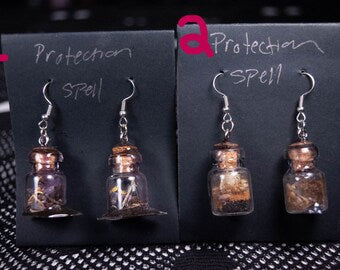 Protection Spell Jar Earrings.