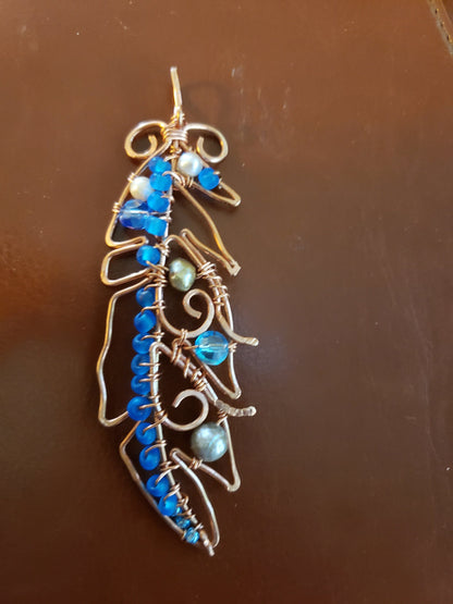 Boho feather necklace copper, bohemian jewelry for women, best friends  birthday gift for her,tribal, mom, rear view mirror decor