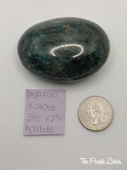 Apatite Palm Stone, Communication and Focus, Public Speaking, Peace, Love, Acceptance (5.20 oz)