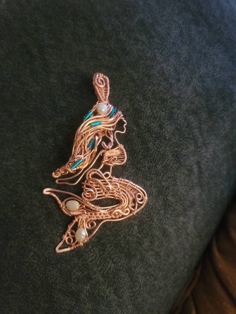 Mermaid necklace, new age mermaid lover gift, woman girl gift, fantasy necklace pagan, trendy boho necklace, spiritual gift, sister gift
