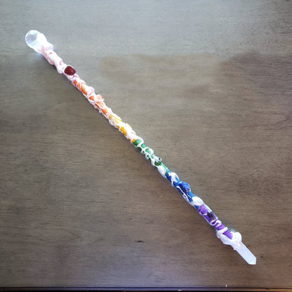 Rainbow Crystal Pride Wand, Red Jasper, Lapis Lazuli, Amethyst