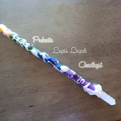 Rainbow Crystal Pride Wand, Red Jasper, Lapis Lazuli, Amethyst