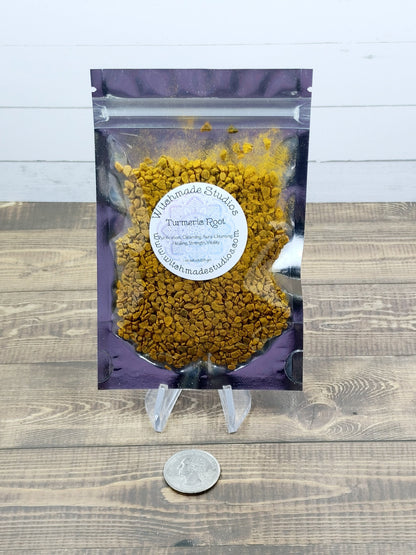 Turmeric Root, Cut, Purification, Cleansing, Aura Cleansing, Healing, Strength, Vitality (1 oz)