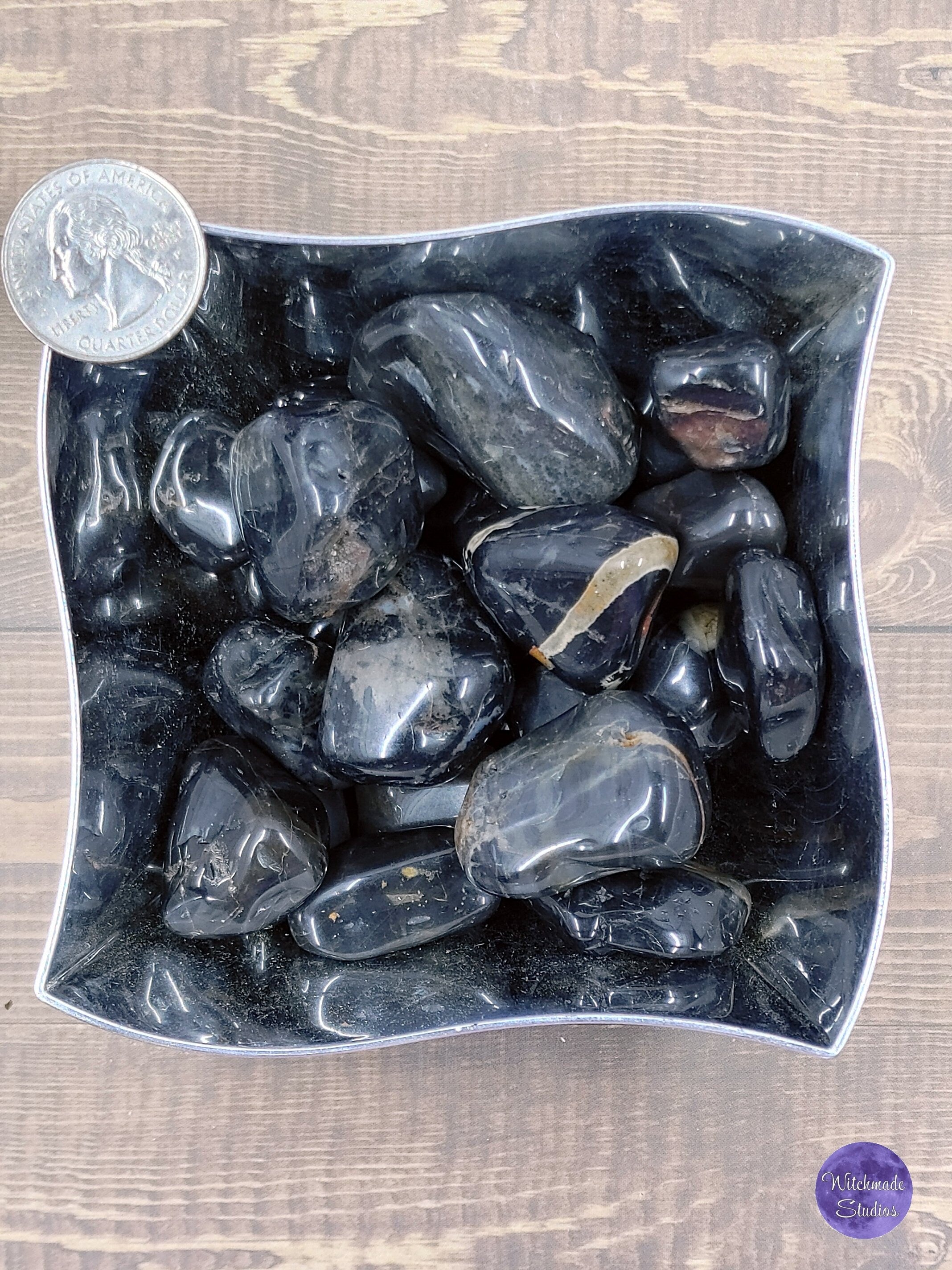 Black Onyx Tumb;ed Crystal, Strength, Stamina, Self Control, Vigor, Self-Confidence, Grief, Happiness, Protection, Endurance, Persistence