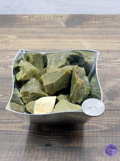 Green Opal Raw Stone, Reiki Chakra Healing Crystal