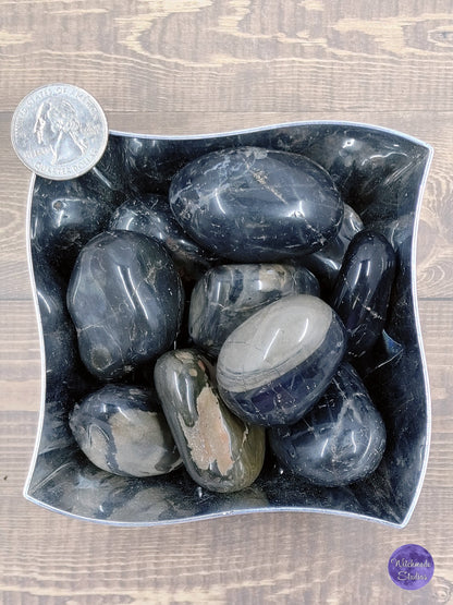 Black Onyx Tumb;ed Crystal, Strength, Stamina, Self Control, Vigor, Self-Confidence, Grief, Happiness, Protection, Endurance, Persistence
