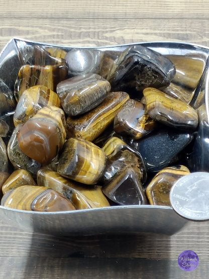 Tiger Eye Polished Stone Specimen, Chakra Reiki Healing Crystal
