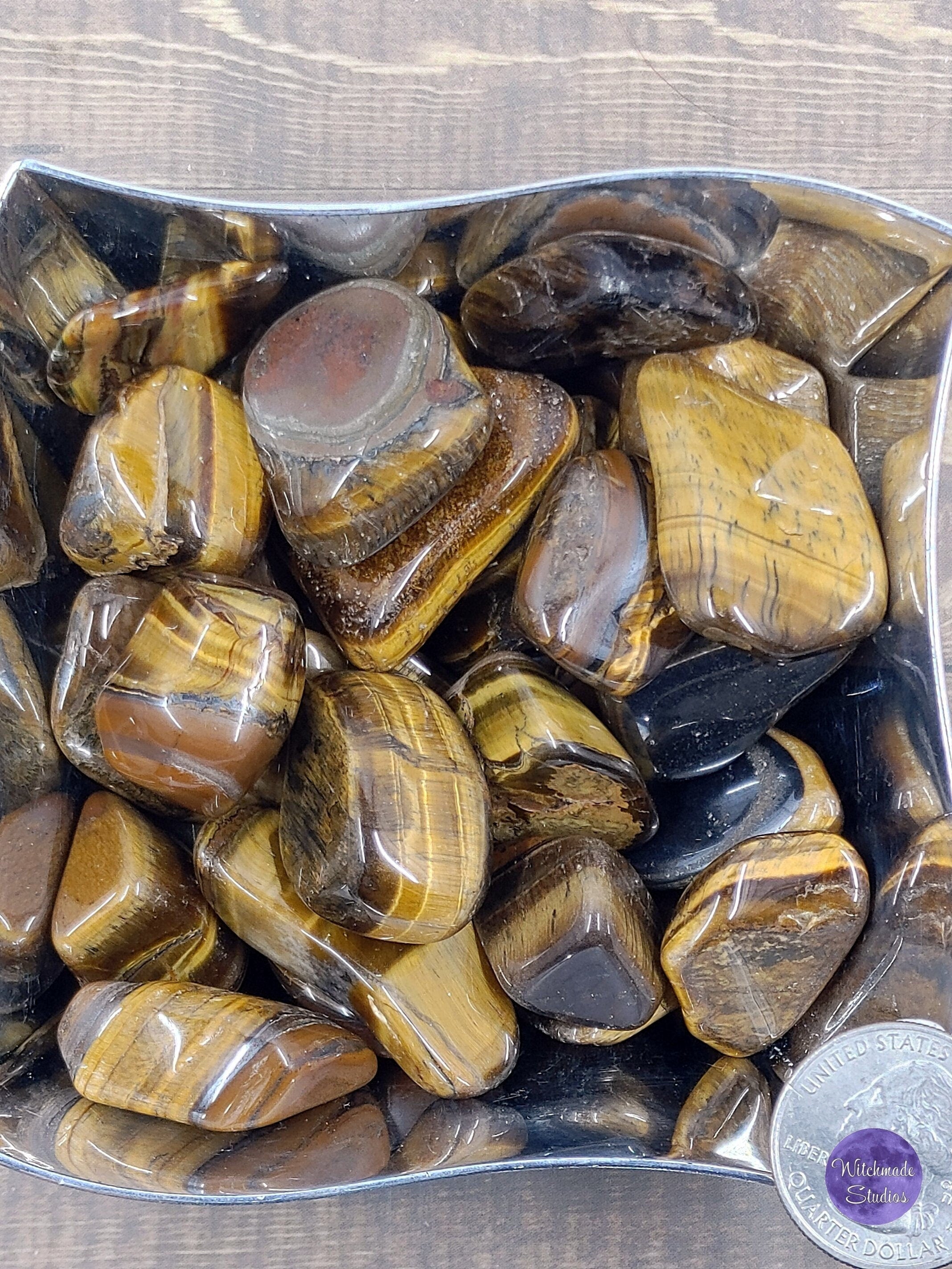 Tiger Eye Polished Stone Specimen, Chakra Reiki Healing Crystal