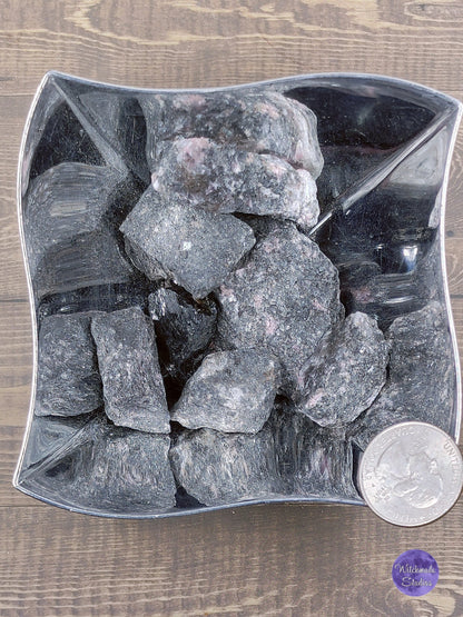 Raw Rhodonite Specimen: Natural Stone, Chakra &amp; Reiki Healing Crystal