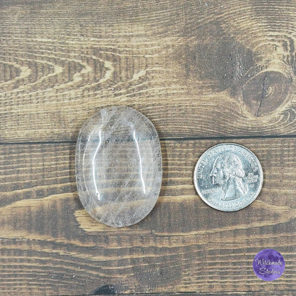 Clear Quartz Crystal Worry Stone, Cleansing, Healing, Amplify Energy, Harmony, Psychic Abilities, Clarity, Calmness, Balance, Concentration