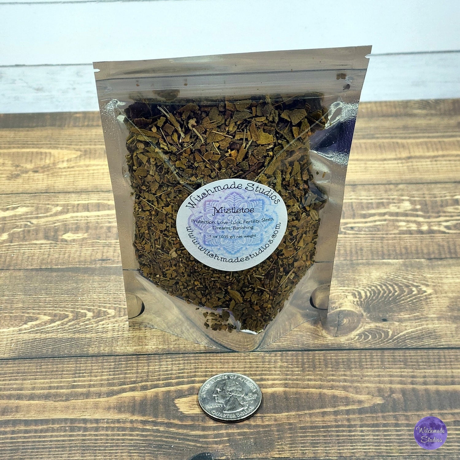 Mistletoe Leaf Herb, Protection, Love, Luck, Fertility, Sleep, Dreams, Banishing, Health, Healing, Exorcism (1 oz)