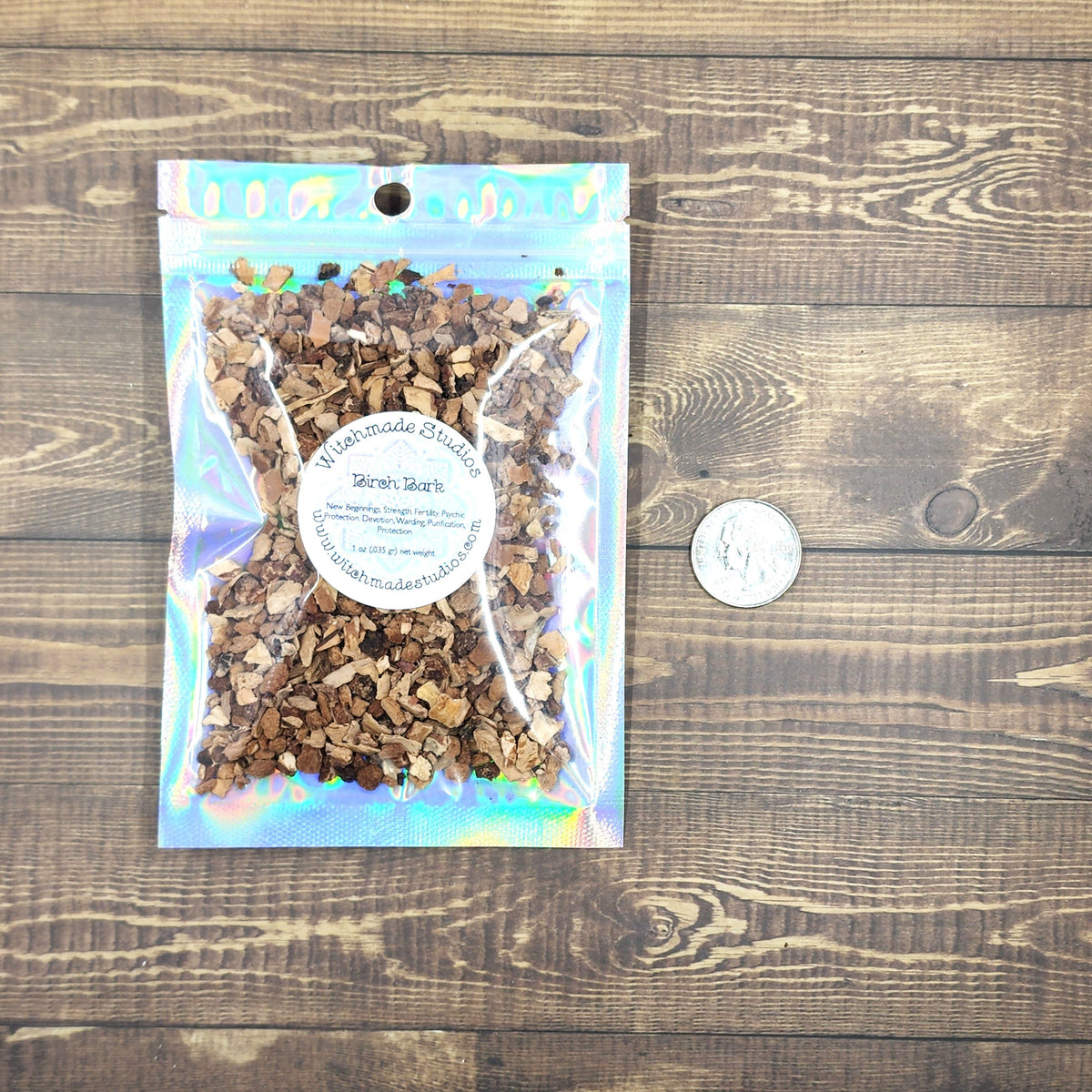 Birch Bark Herb Cut,  New Beginnings, Strength, Fertility, Psychic Protection, Devotion, Warding, Purification, Protection (1 oz)