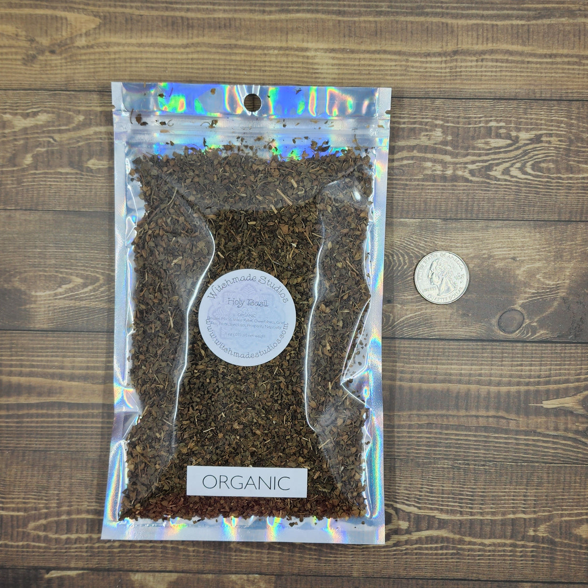 Holy Basil Herb, Organic, Elevates Mood, Stress Relief, Cheerfulness, Grief, Fear, Luck, Prosperity, Negativity, Protection (1 oz)