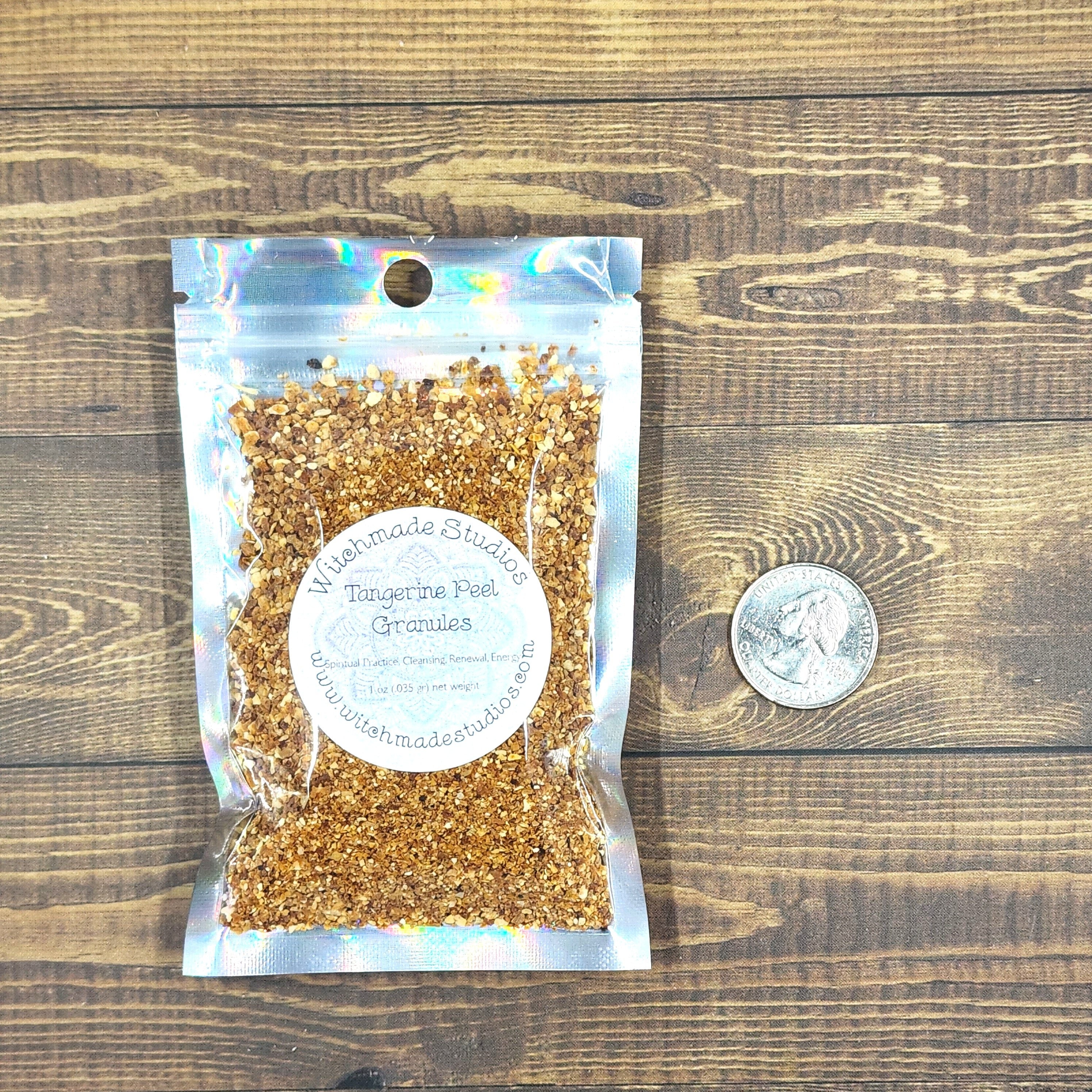 Tangerine Peel Granules, Spiritual Practice, Cleansing, Renewal, Energy (1 oz)