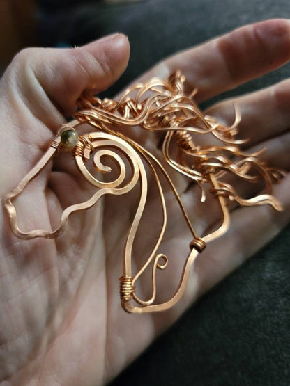 Copper wild arabian horse ornament, horse gift, equestrian gifts for trainers, horse gifts for women, unique
