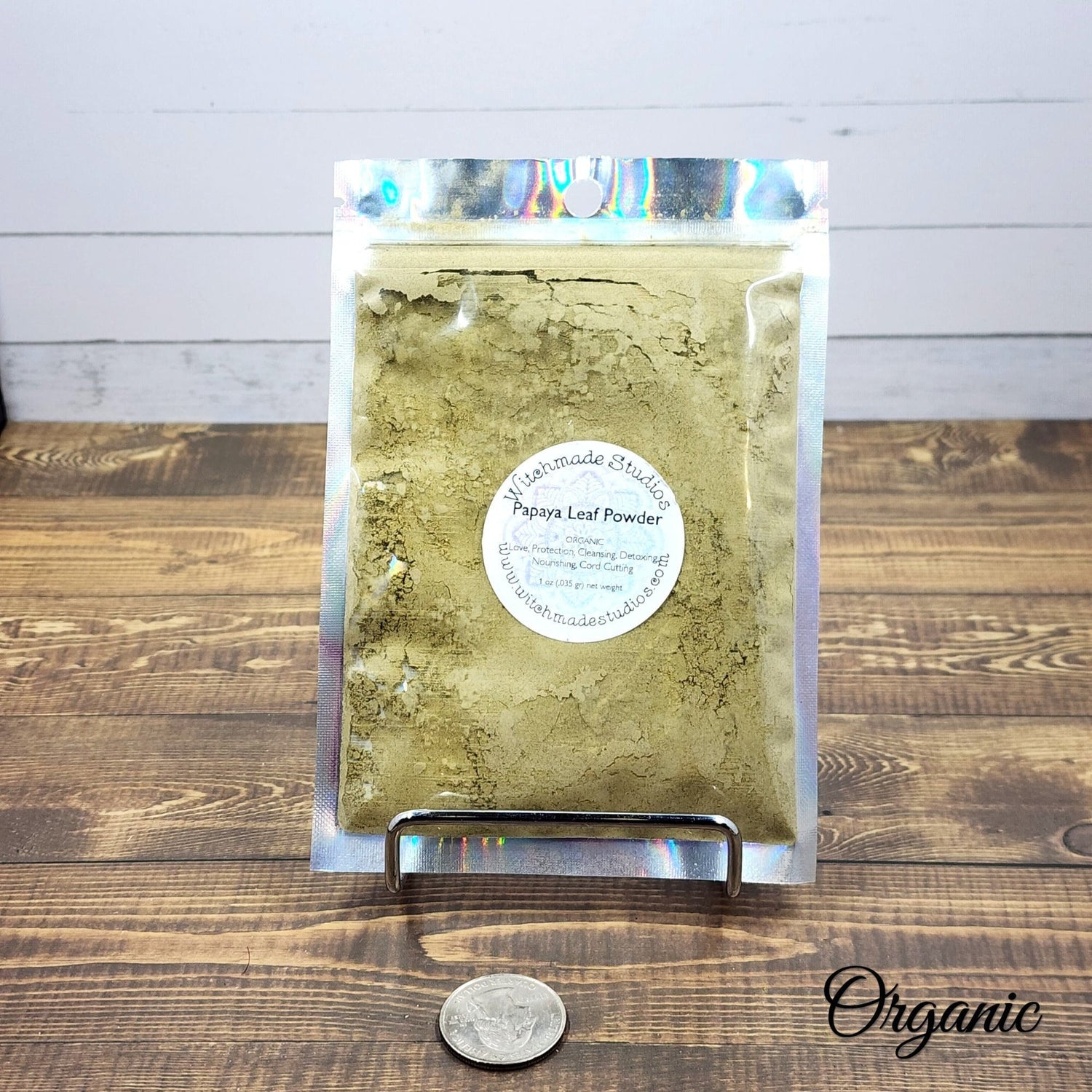 Papaya Leaf Powder Herb, Organic, Love, Protection, Cleansing, Detoxing, Nourishing, Cord Cutting (1 oz)