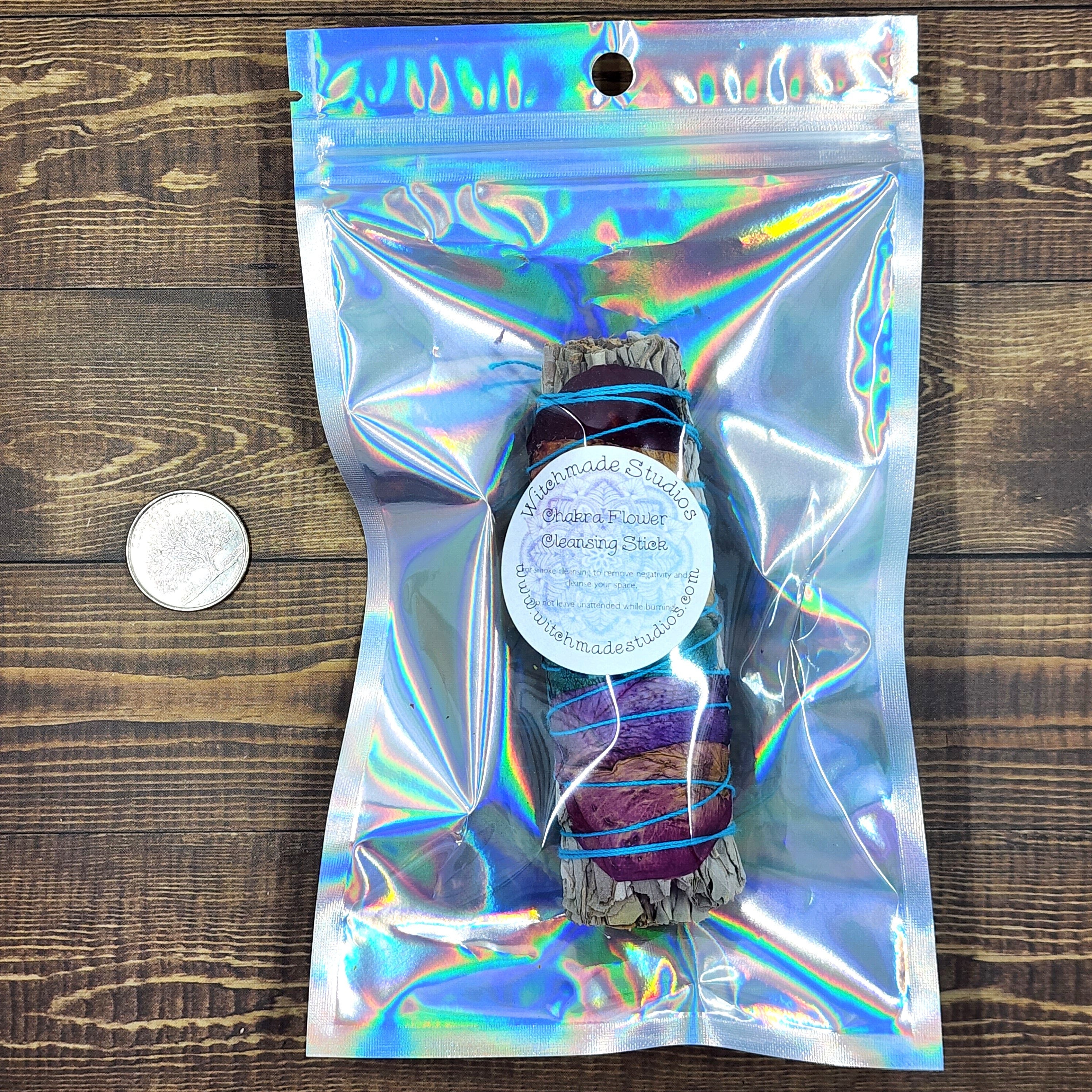 Chakra Flower Cedar Smudge Stick, Smoke Cleansing Bundle