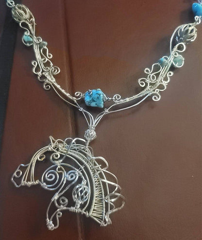 Sterling silver copper arabian horse necklace, boho jewelry, equestrian gifts for women, horse lover gifts for girls,horse jewelry teen girl