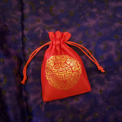 Gems and Herbs Pouch for Love, Luck, Prosperity with Sigil