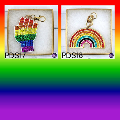 Pride Keychain, Diamond Painting Ornament, LGBTQIA Suncatcher