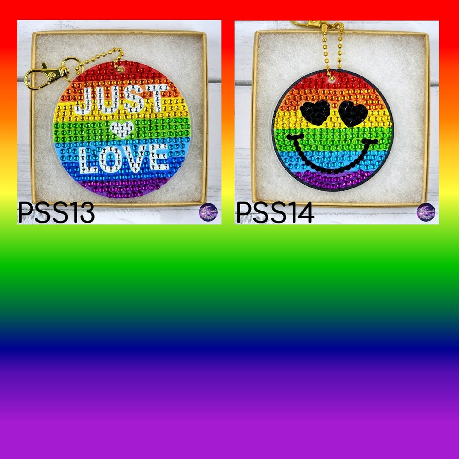 Pride Diamond Painting Keychain, LGBTQIA Ornament, Suncatcher