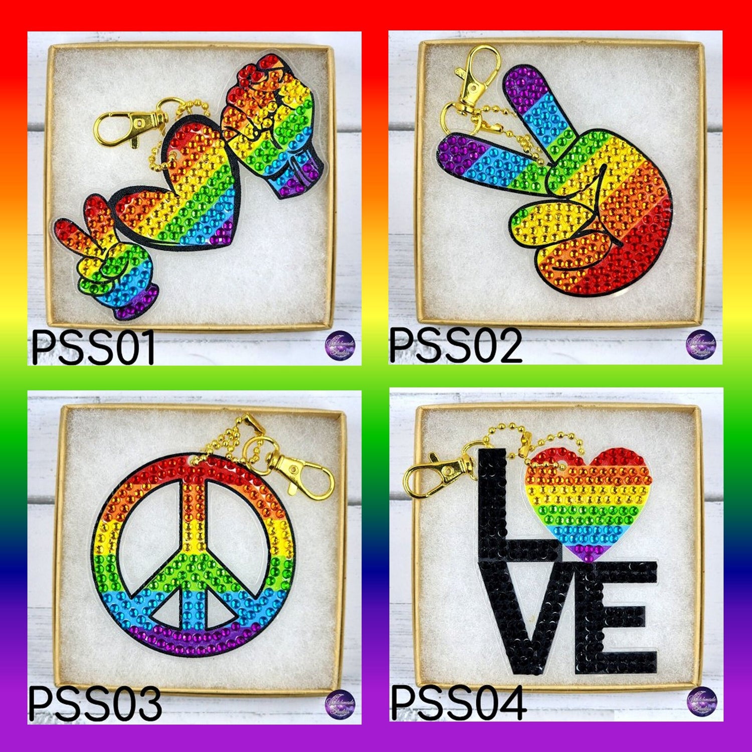 Pride Diamond Painting Keychain, LGBTQIA Ornament, Suncatcher