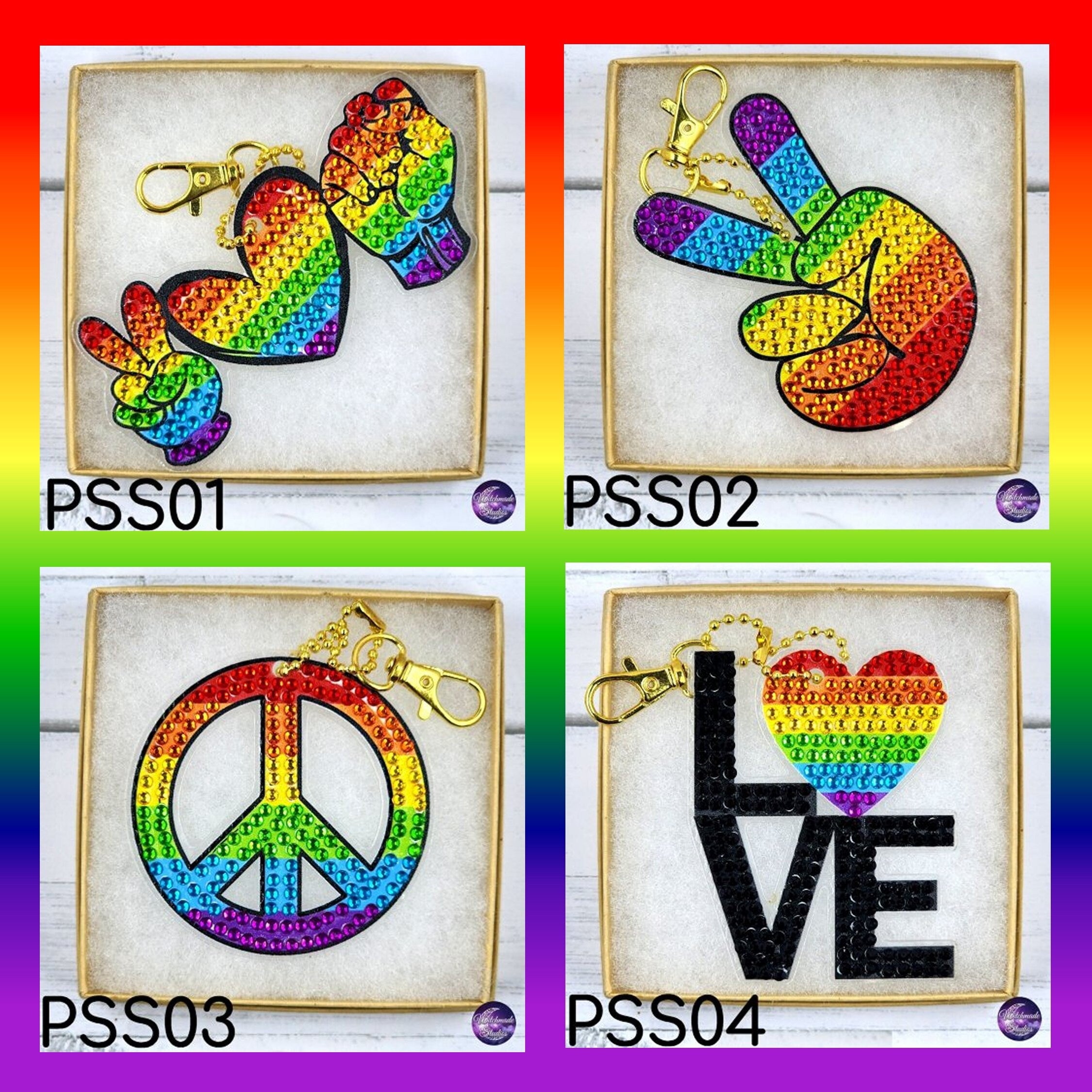 Pride Diamond Painting Keychain, LGBTQIA Ornament, Suncatcher
