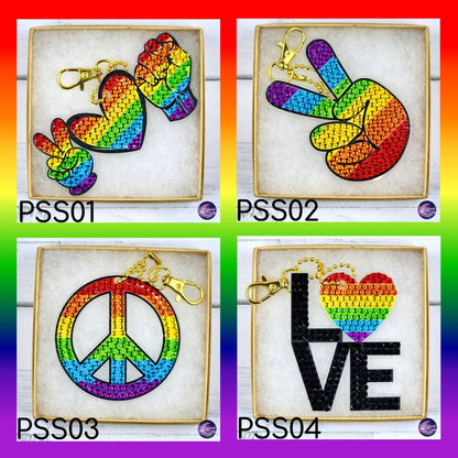 Pride Diamond Painting Keychain, LGBTQIA Ornament, Suncatcher