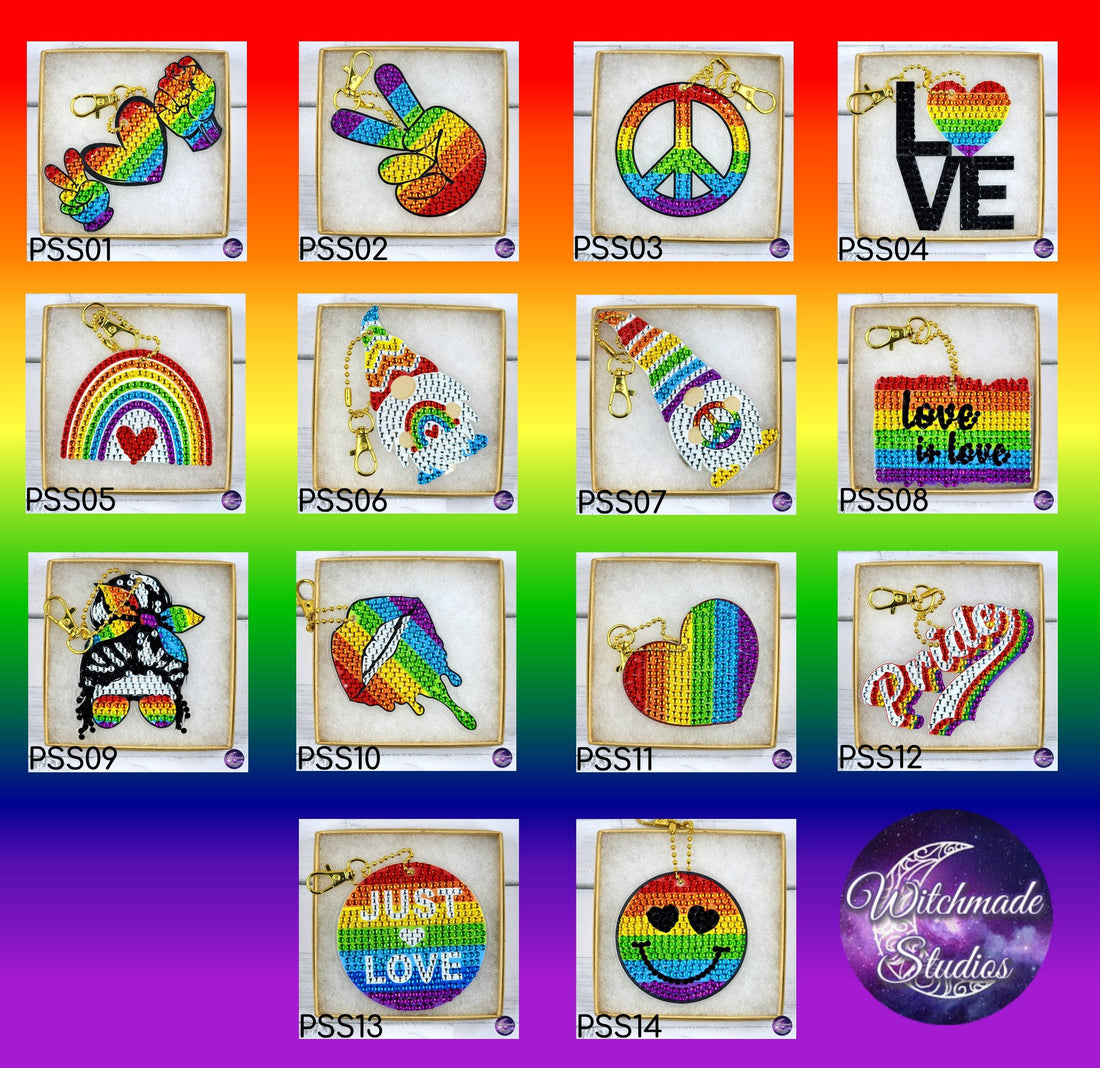 Pride Diamond Painting Keychain, LGBTQIA Ornament, Suncatcher