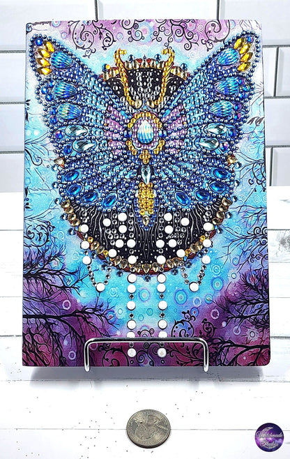 Butterfly Diamond Painting Notebook, Purple Blue Unlined Journal J02