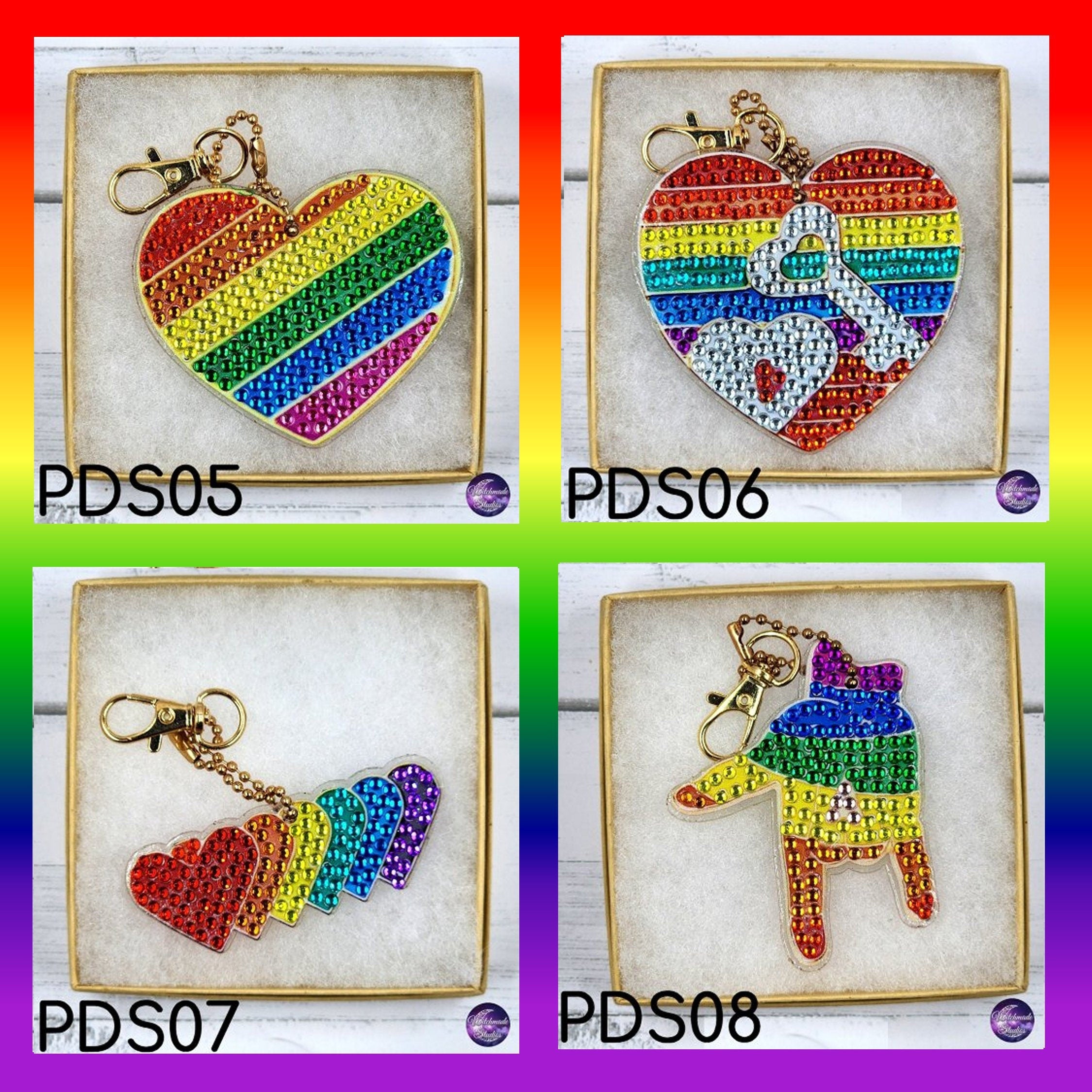 Pride Keychain, Diamond Painting Ornament, LGBTQIA Suncatcher