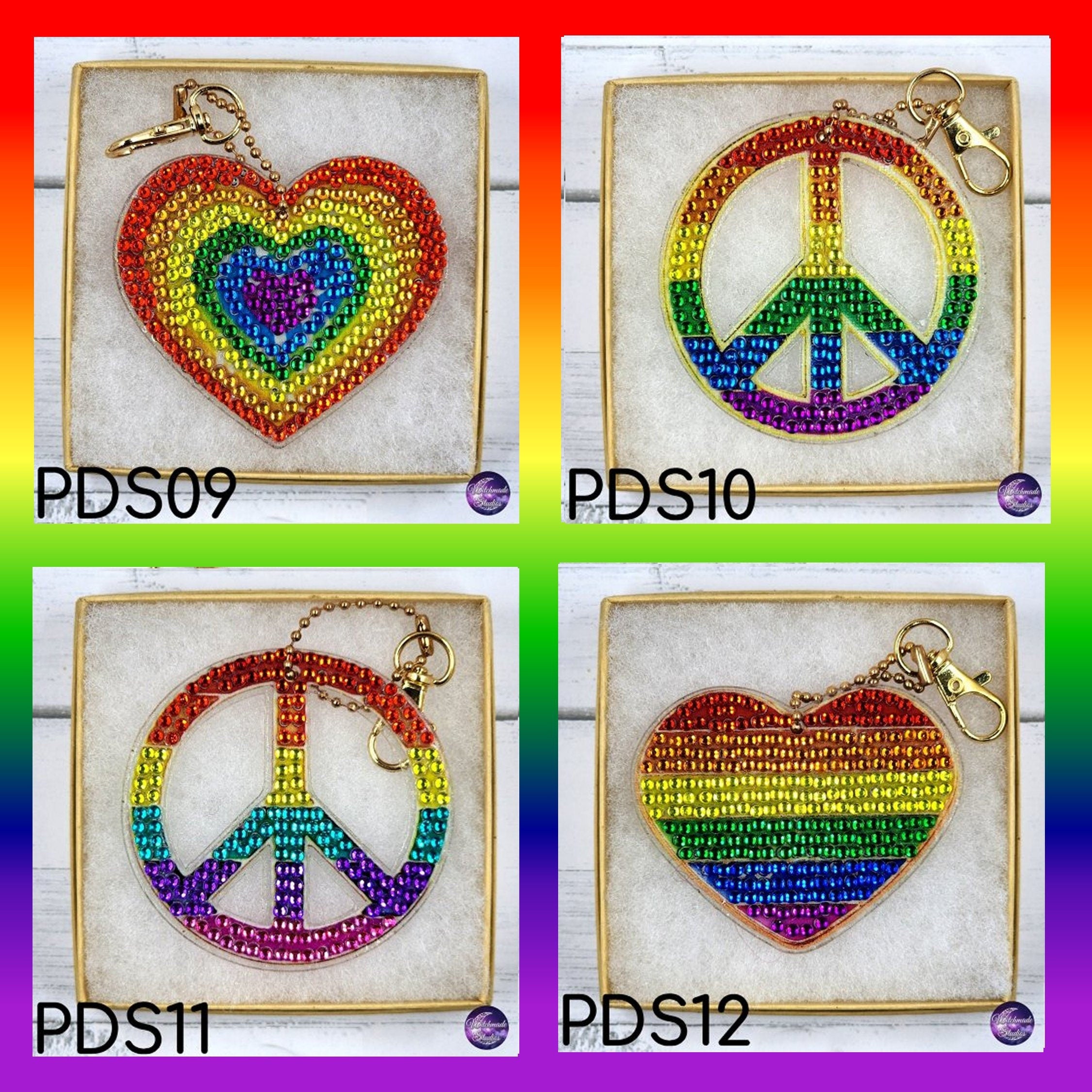 Pride Keychain, Diamond Painting Ornament, LGBTQIA Suncatcher