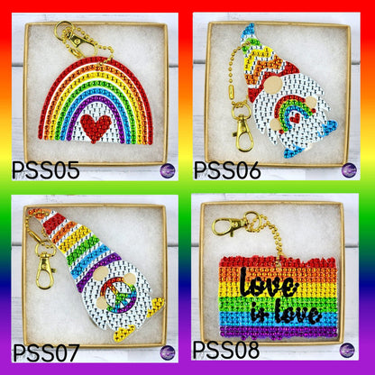 Pride Diamond Painting Keychain, LGBTQIA Ornament, Suncatcher