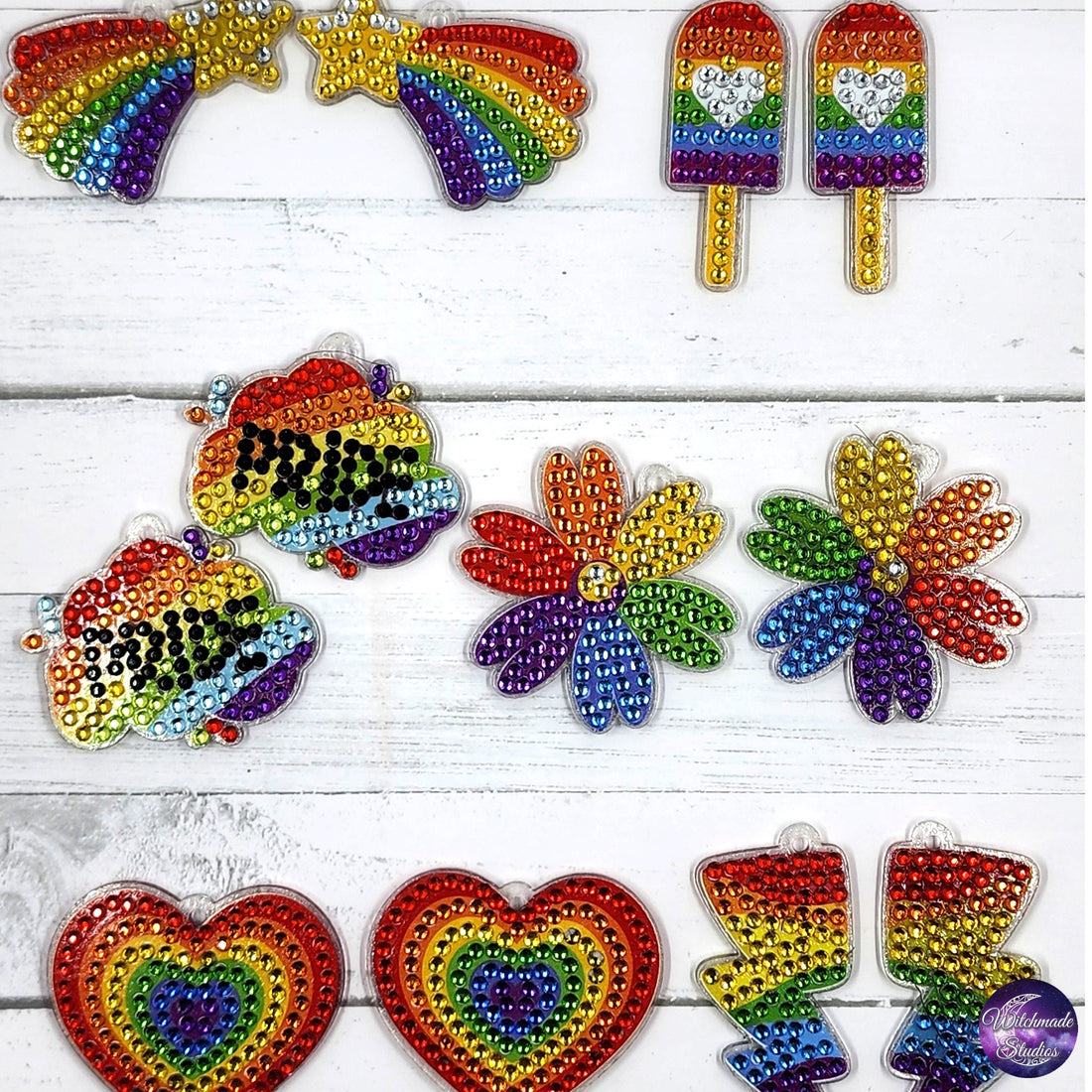 Pride Diamond Painting Earrings, LGBTQIA Acrylic Jewelry