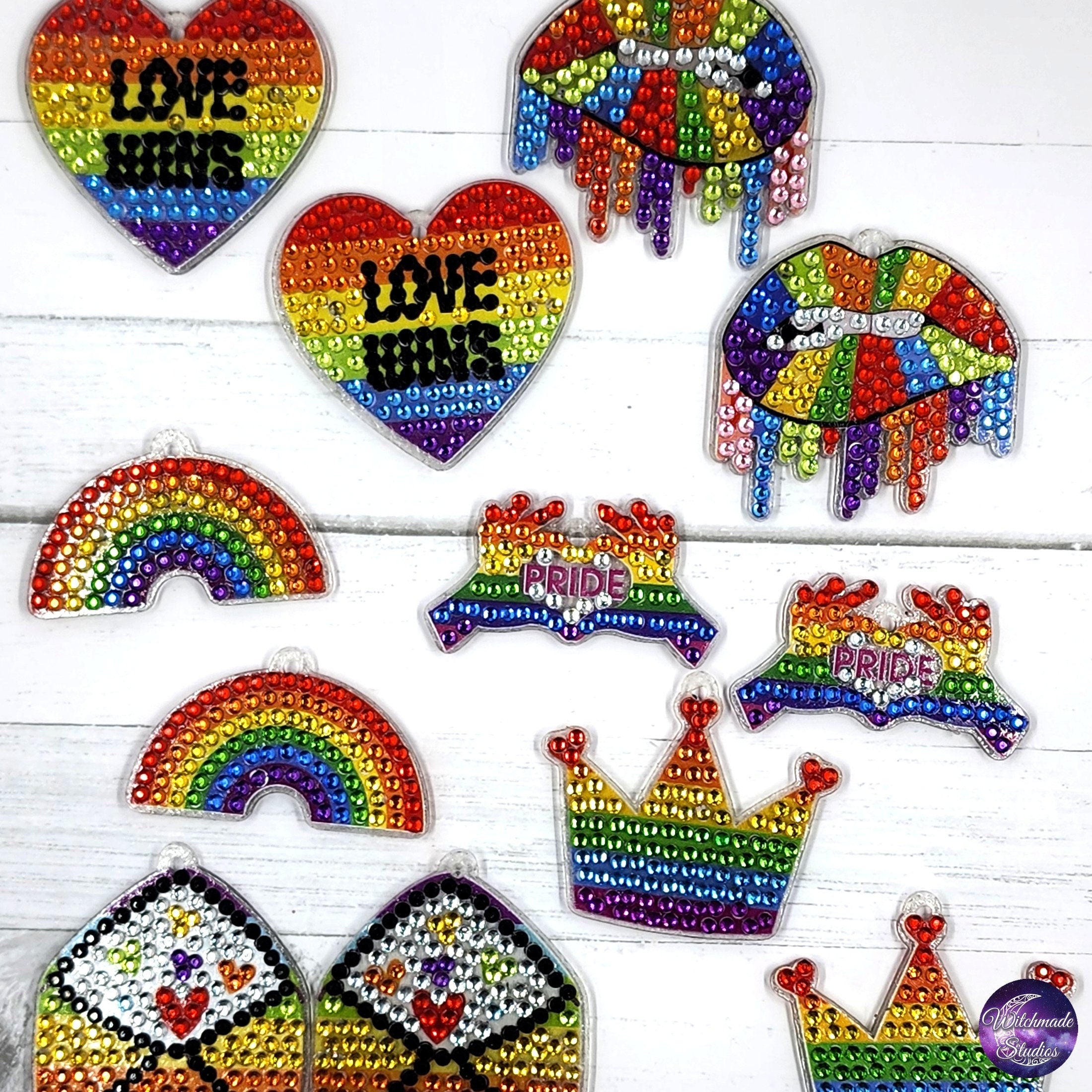 Pride Diamond Painting Earrings, LGBTQIA Acrylic Jewelry