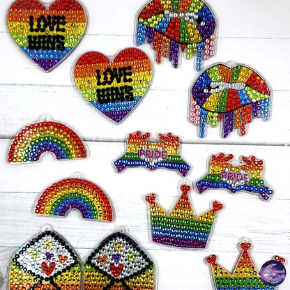 Pride Diamond Painting Earrings, LGBTQIA Acrylic Jewelry