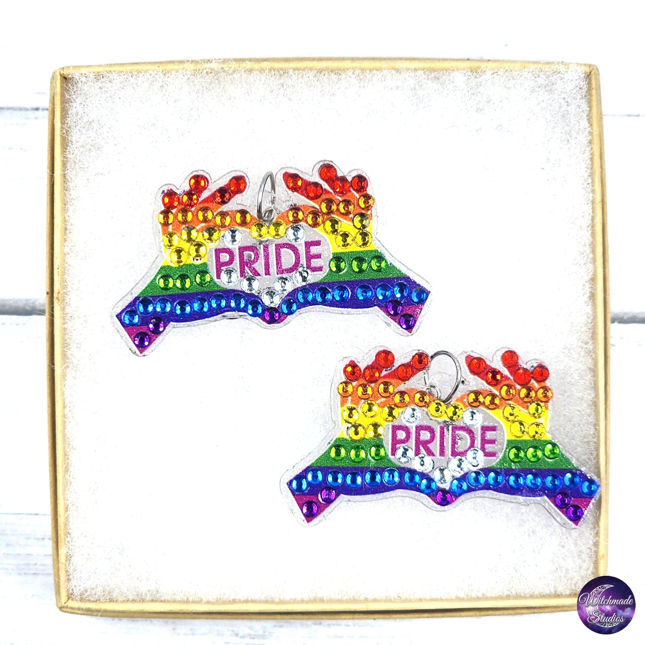 Pride Diamond Painting Earrings, LGBTQIA Acrylic Jewelry