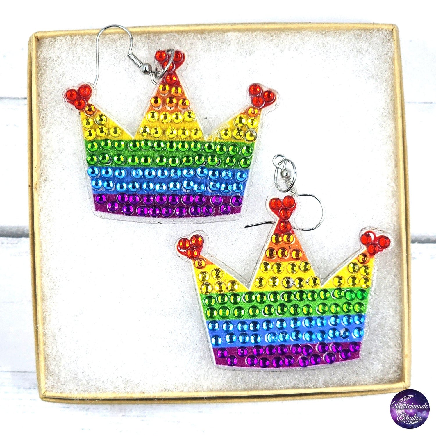 Pride Diamond Painting Earrings, LGBTQIA Acrylic Jewelry
