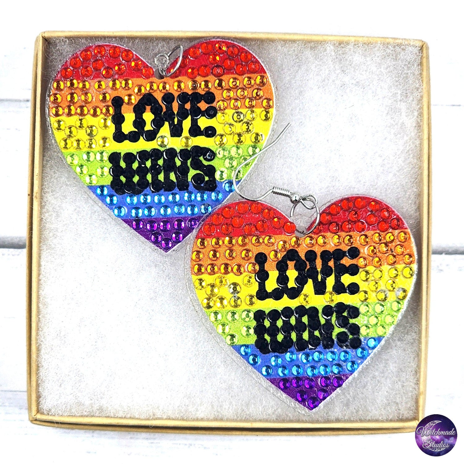 Pride Diamond Painting Earrings, LGBTQIA Acrylic Jewelry