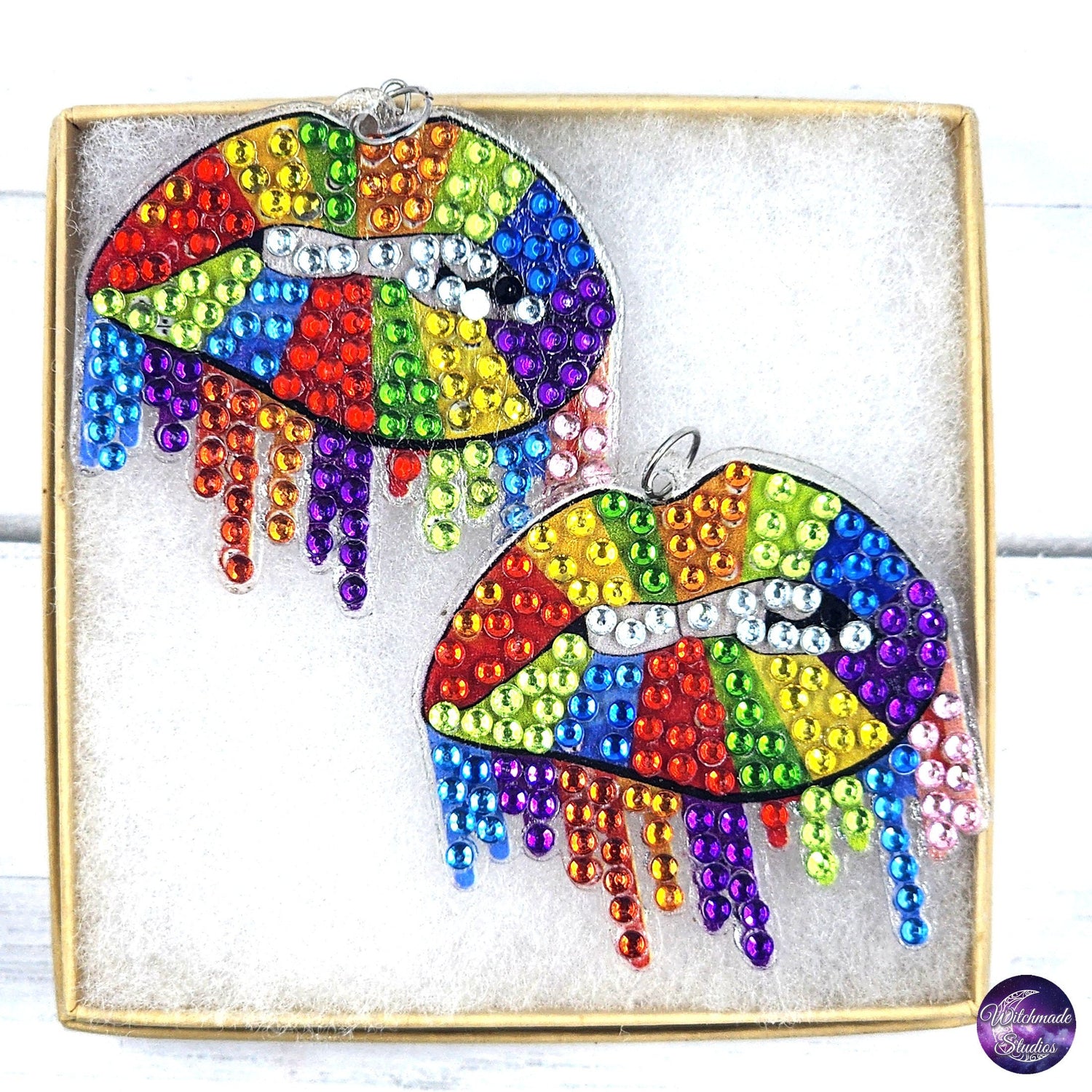 Pride Diamond Painting Earrings, LGBTQIA Acrylic Jewelry