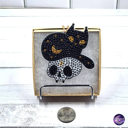 Diamond Painting Cat Keychain, Moon Ornament, Suncatcher, Zipper Pull