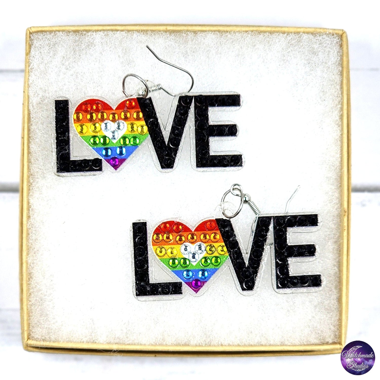Pride Diamond Painting Earrings, LGBTQIA Jewelry