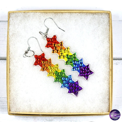 Pride Diamond Painting Earrings, LGBTQIA Jewelry