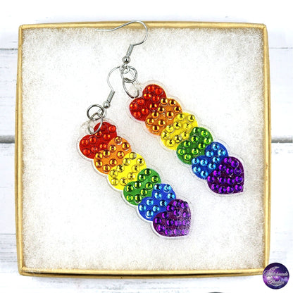 Pride Diamond Painting Earrings, LGBTQIA Jewelry